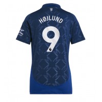 Camiseta Manchester United Rasmus Hojlund #9 Segunda Equipación Replica 2024-25 para mujer mangas cortas